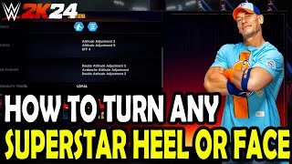 How to Turn Any Superstars Heel or Face in WWE 2k24 [upl. by Guibert]