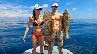 Fishing 35 MILES OFFSHORE Cedar Key in an Xpress H20 Bay Boat [upl. by Eibber]