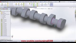 SolidWorks tutorial of creating Cam Shaft [upl. by Wesle977]