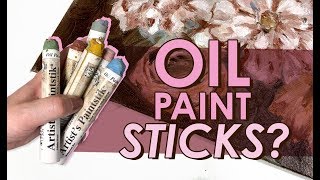 OIL PAINT IN A STICK  Trying WEIRD Art Supplies  Shiva Artists Paintstik  Oil Painting [upl. by Dex540]