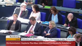 Bundestag Debatte zur FlexiRente am 29092016 [upl. by Eetsirhc532]