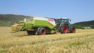 Stroh pressen 2013  Fendt 820 Vario amp Claas Quadrant 2200 RC [upl. by Elfont]