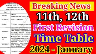 11th 12th First Revision Exam timetable 2024  first revision time table 2024 [upl. by Atwekk]