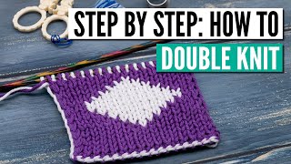 How to do double knitting  Getting started changing colors the best selvage etc [upl. by Alfeus]