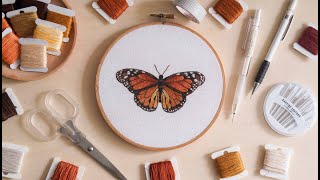 making realistic embroidery for the first time 🦋 [upl. by Elleinahc]