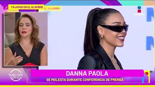 Danna Paola molesta en conferencia de prensa  Sale el Sol [upl. by Mehs]