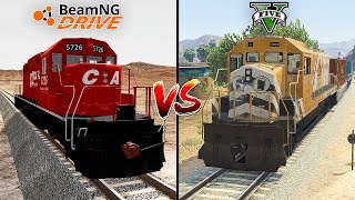 BEAMNGDRIVE TRAIN VS GTA 5 TRAIN  WHICH IS BEST [upl. by Anirtap599]