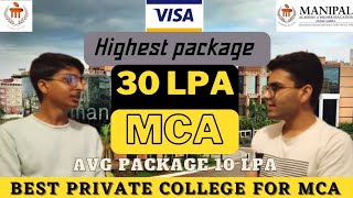 MIT ManipalMCA Highest package 30LPAAvg 10LPABest college of MCAManipal institute of technology [upl. by Cuda]