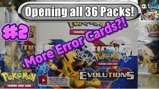 XY Evolutions booster box 2 MORE ERRORS Opening all 36 packs Pokemon TCG unboxing [upl. by Phio409]