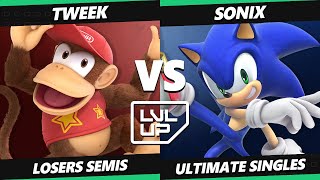 LVL UP EXPO 2024 LOSERS SEMIS  Tweek Diddy Kong Sephiroth Vs Sonix Sonic Smash Ultimate  SSBU [upl. by Elayor]