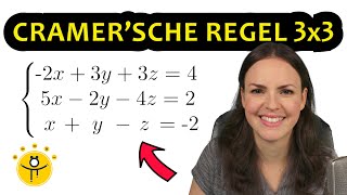 CRAMERSCHE REGEL 3x3 Matrix – Gleichungssystem lösen [upl. by Hatch651]