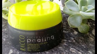 CICLOS PEELING  RACCO  CREME FACIAL COM AHA [upl. by Inotna]