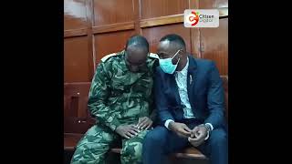 Jowie Irungu enjoys a chitchat with a police officer ahead of his sentencing in Monica Kimani murder [upl. by Einafit]