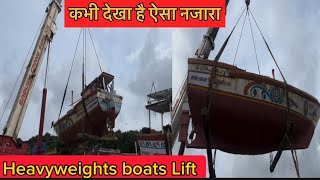 Boat Lift  floating village  boat in Hindustan [upl. by Eirrot]