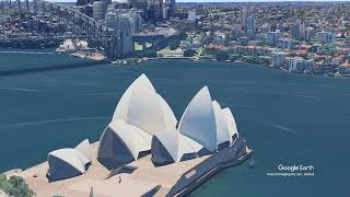 Aerial view of Sydney Opera House Bennelong Point Sydney Australia [upl. by Nolana]