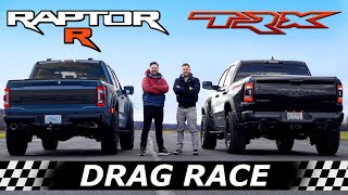 2023 Ford F150 Raptor R vs Ram TRX  DRAG RACE amp OFFROAD RACE [upl. by Dichy]