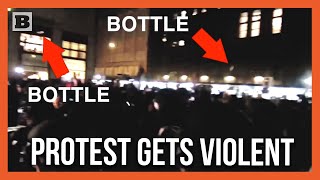 Mostly Peaceful Bottles Chair Thrown at NYPD During NYU AntiIsrael Protest [upl. by Irafat]