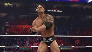 The Rock with John Cena Manager vs Roman Reigns and Paul Heyman WWE 2K24 Championship Match [upl. by Lielos]