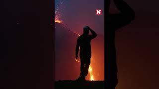 Watch Etnas Powerful Eruption Creates Rare Lava Waterfall [upl. by Shapiro181]