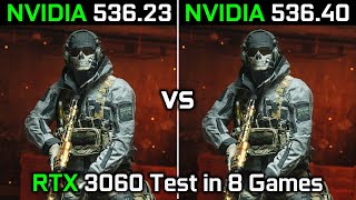 Nvidia Drivers 53623 vs 53640 RTX 3060 Test in 8 Games 2023 [upl. by Nirahs]