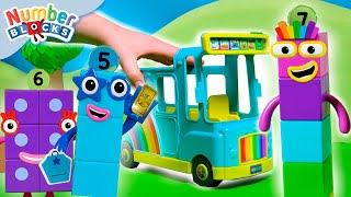 Numberblock Sevens Rainbow Bus Ride  Toy Play amp Count  Numberblocks [upl. by Sundin270]