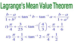 Problems on Lagranges Mean Value TheoremLMVTFirst Mean Value Theorem [upl. by Aicina]