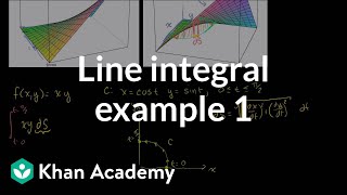 Line integral example 1  Line integrals and Greens theorem  Multivariable Calculus  Khan Academy [upl. by Darom922]