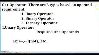 C Operators  Unary Binary Ternary in Tamil Explaination [upl. by Lemuela]