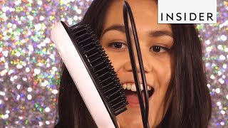 We Tried The Hairbrush Straightener [upl. by Restivo]