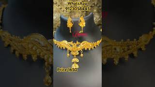 1gm gold plated necklace with earring price 1650anusplanet8119 [upl. by Waal]