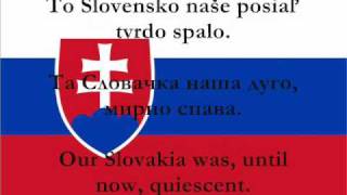 Nad Tatrou sa blýska  National Anthem of Slovakia with lyrics Slovak Serbian English [upl. by Namlas]