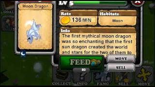 Dragonvale  NEW Moon Dragon Evolution [upl. by Aiva]