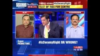 The Newshour Debate Is Subramanian Swamy Right  Part 1 4th Nov 2014 [upl. by Cirted933]