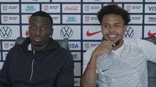 Weston McKennie amp Tim Weah  September Training Camp Press Conference  September 7 2023 [upl. by Kreiker131]