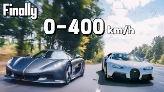 Koenigsegg Jesko Absolut VS Bugatti Chiron  04000 kmh [upl. by Loats]