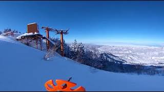 【360°】2018114 立山山麓極楽坂スキー場 非圧雪コース [upl. by Benjy]