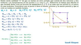 Ciclos termodinámicos Ejercicio 5 Proceso isotérmico isocórico e isobárico [upl. by Ohara]