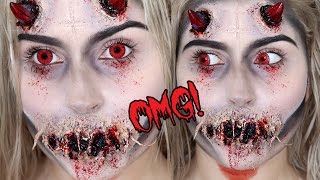 Possessed Demon or Devil SFX ♡ Halloween Makeup Tutorial [upl. by Vallonia]