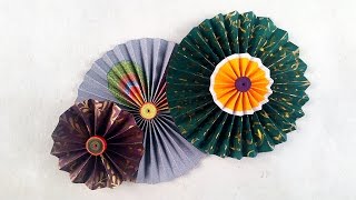 DIY Paper Crafts How To Make Simple Paper Rosettes  Spring Flowers [upl. by Bear]