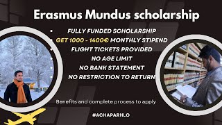 Erasmus Mundus Scholarship  Fully Funded  Get 1000  1400€ Monthly Stipend  Complete Process [upl. by Amsirak751]