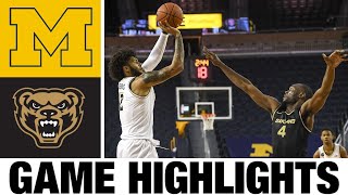 Michigan vs Oakland Highlights  NCAA Mens Basketball  2024 College Basketball [upl. by Ashford702]