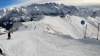 Avoriaz  Ski Pointe de Mossette vers Brochaux via piste Abricotine [upl. by Warden]