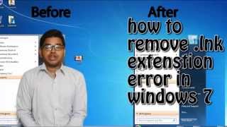 how to remove lnk extension error in windows 7 [upl. by Elburt]