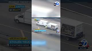 Suspect in stolen box truck slams into another truck during pursuit [upl. by Nodlehs]