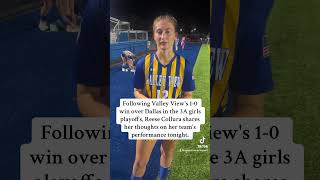 Valley Views Reese Collura shares thoughts on her teamperformance tonight Valleyview soccer [upl. by Edra896]