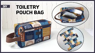 DIY Toiletry pouch bag  Multipurpose travel bag  sewing tutorial Tendersmile Handmade [upl. by Alaek]