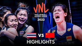 LEGENDARY MATCH  THAILAND vs CHINA  Womens VNL 2022 [upl. by Sikorski]