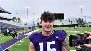 Husky Football 2024 Spring practice interview with Zach Durfee [upl. by Yellhsa]