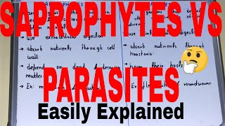 Saprophytes vs ParasitesDifference between saprophytes and parasitesSaprotrophs and parasites [upl. by Melise]