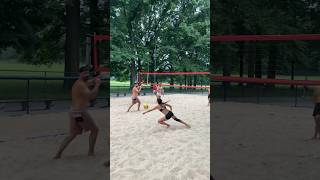 PICKING up the SPIKE like it’s nothing🔥 beachvolleyballworld newyorkvolleyball [upl. by Thedrick420]